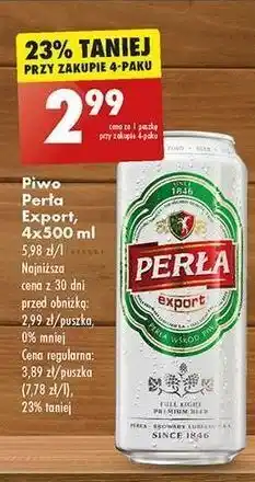 Biedronka Piwo Perła Export oferta