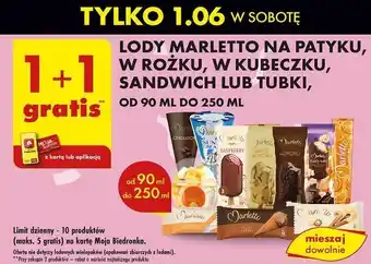 Biedronka Lody czekoladowe Marletto oferta