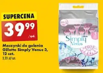 Biedronka Maszynki do golenia Gillette Simply Venus 3, 12 szt. oferta