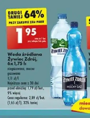 Biedronka Woda źródlana Żywiec Zdrój, 1,75 l oferta