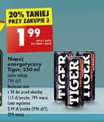 Biedronka Napój energetyczny Tiger, 250 ml oferta