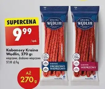 Biedronka Kabanosy drobiowo-wieprzowe Kraina wędlin oferta