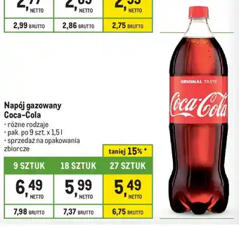Makro Napój gazowany Coca-Cola 1,5 l oferta