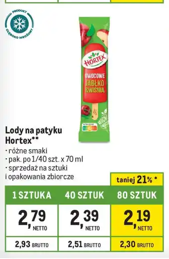 Makro Lody na patyku Hortex 70 ml oferta