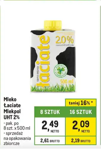 Mleko Łaciate Mlekpol UHT 2% 500 ml