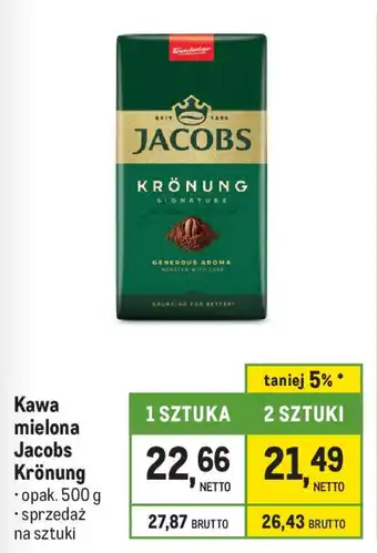 Makro Kawa mielona Jacobs Krönung 500 g oferta