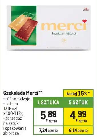 Makro Czekolada Merci 100/112 g oferta