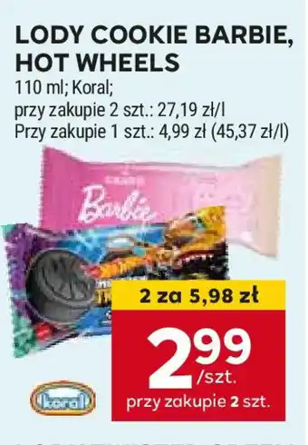 Stokrotka LODY COOKIE BARBIE, HOT WHEELS 110 ml oferta