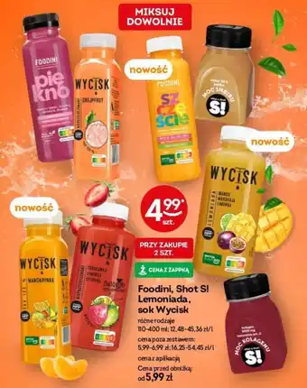 Żabka Foodini, Shot S! Lemoniada, sok Wycisk 110-400 ml oferta