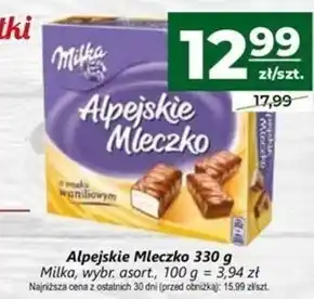 Społem Milka Alpejskie Mleczko Pianka o smaku waniliowym 330 g oferta