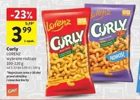 Intermarche Lorenz Curly Jumbos Chrupki kukurydziane ze świeżo zmielonymi orzeszkami ziemnymi 100 g oferta