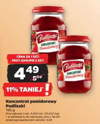 Netto Koncentrat pomidorowy 30 % Pudliszki oferta