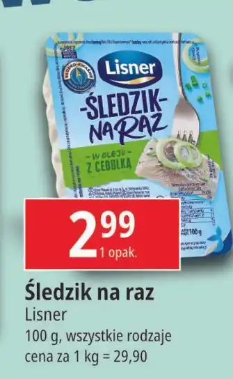 E.Leclerc Śledzik na raz z cebulką Lisner Na Raz oferta