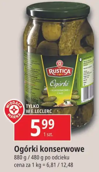 E.Leclerc Ogorki konserwowe Wiodąca Marka Rustica oferta