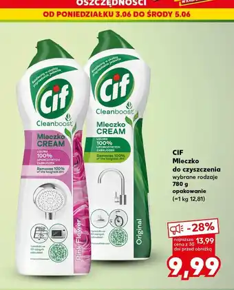 Kaufland Mleczko do czyszczenia z mikrokryształkami pink flowers Cif Cream oferta
