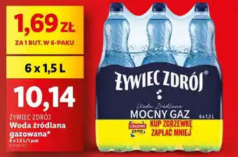 Lidl ŻYWIEC ZDRÓJ Woda źródlana gazowana 6x1,5l oferta
