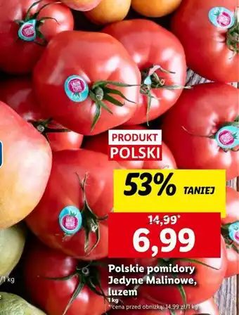 Lidl Polskie pomidory Jedyne Malinowe 1kg oferta