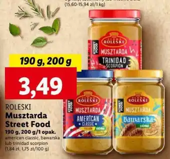 Lidl ROLESKI Musztarda Street Food 190-200g oferta