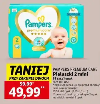 Lidl PAMPERS PREMIUM CARE Pieluszki 2 mini 68 szt. oferta