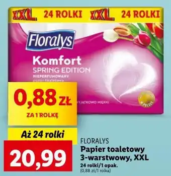 Lidl FLORALYS Papier toaletowy 3-warstwowy, XXL 24 rol. oferta