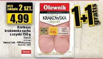 Topaz Kiełbasa krakowska sucha z szynki Olewnik 150 g oferta