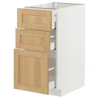 IKEA Metod / maximera Szafka stojąca z 3 szufladami, biały/forsbacka dąb, 40x60 cm oferta