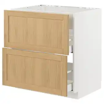 IKEA Metod / maximera Szafka stojąca pł/okap zint. z szuf, biały/forsbacka dąb, 80x60 cm oferta