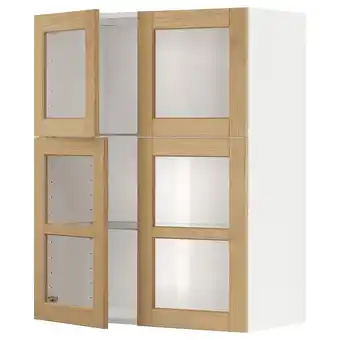IKEA Metod Sza śc z pół/4 szkl drz, biały/forsbacka dąb, 80x100 cm oferta