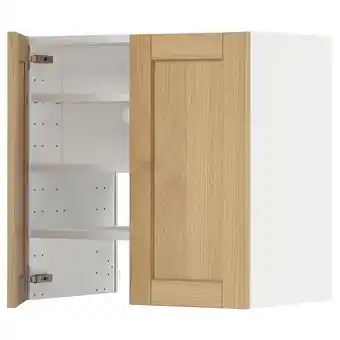IKEA Metod Szafka okapowa z półką/drzwiczkami, biały/forsbacka dąb, 60x60 cm oferta