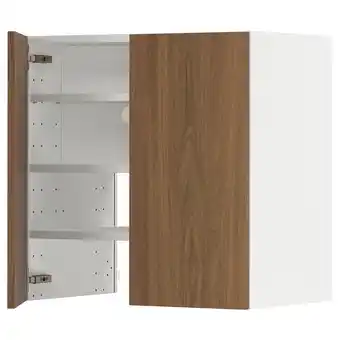 IKEA Metod Szafka okapowa z półką/drzwiczkami, biały/tistorp imitacja brązowego orzecha, 60x60 cm oferta