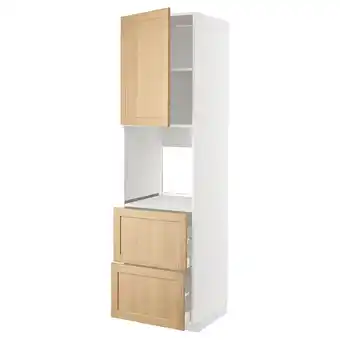 Metod / maximera w sz n pie dr/2fr/2w szu, biały/forsbacka dąb, 60x60x220 cm