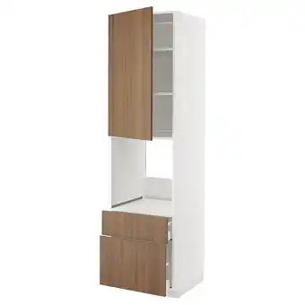 IKEA Metod / maximera w sz n pie dr/2fr/śre/w szu, biały/tistorp imitacja brązowego orzecha, 60x60x220 cm oferta