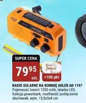 bi1 RADIO SOLARNE NA KORBKĘ ADLER AD 1197 oferta