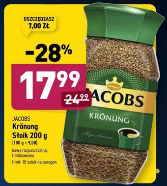 ALDI Kawa rozpuszczalna Jacobs Kronung 200g oferta