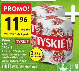 Intermarche Piwo TYSKIE GRONIE 4x0,5l oferta