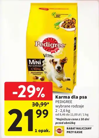 Intermarche Karma dla psa PEDIGREE 2-2,6kg oferta