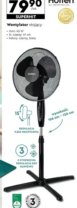 Biedronka Wentylator podłogowy 45 w Hoffen oferta