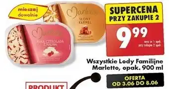 Biedronka Lody biała czekolada z maliną Marletto oferta