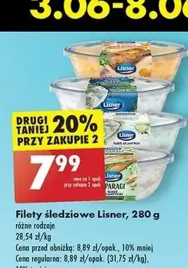 Biedronka Filety śledziowe w sosie śmietanowym Lisner oferta
