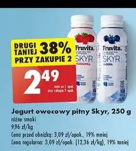 Biedronka Jogurt jagoda Fruvita Skyr oferta