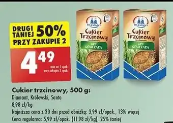 Biedronka Cukier trzcinowy nierafinowany dry demerara Diamant oferta