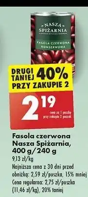 Biedronka Fasola konserwowa czerwona Nasza Spiżarnia oferta