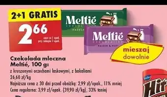 Biedronka Czekolada mleczna z kruszonymi orzechami laskowymi Meltie oferta