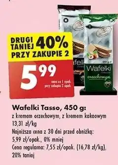 Biedronka Wafelki z kremem kakaowym Tasso oferta