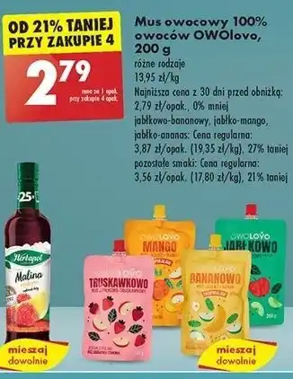 Biedronka Mus bananowo Owolovo oferta