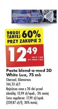 Biedronka Pasta do zębów charcoal Blend-A-Med 3D White oferta