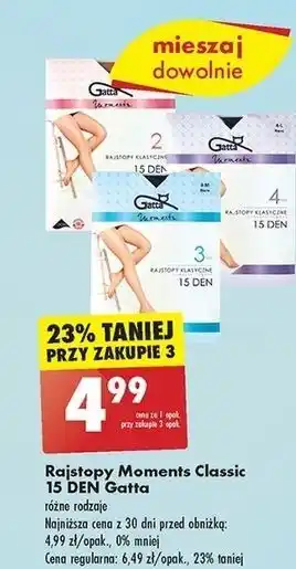 Biedronka Rajstopy damskie 15 den moments rozm. 4 Gatta oferta