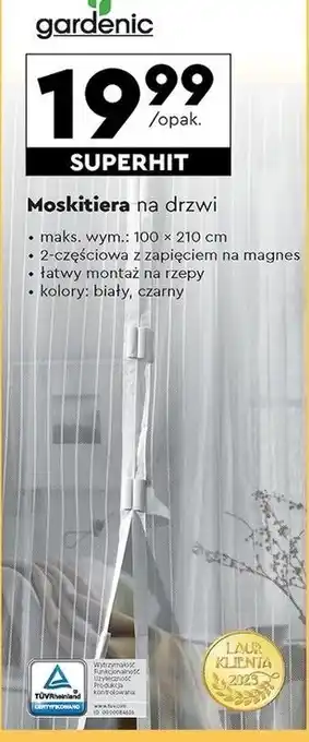 Biedronka Moskitiera na drzwi 100 x 210 cm biały Gardenic oferta