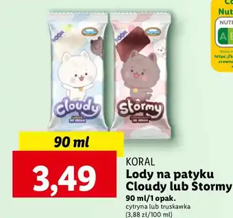 Lidl Lód truskawkowy w mlecznej czekoladzie Koral Stormy oferta