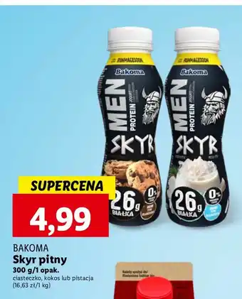 Lidl Jogurt kokosowy Bakoma Men Skyr Protein oferta